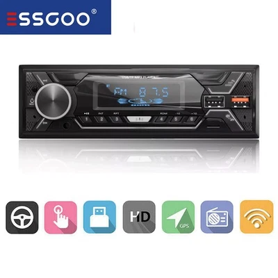 Aux FM TF Autoradio mit Bluetooth BT Freisprech 7 Farben 1DIN MP3 Player USB SD - Bild 1 von 4