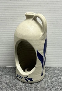 Candelabro jarra vintage Williamsburg cerámica 8" esmalte de sal azul cobalto - Imagen 1 de 4