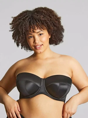 Sutiã GOSSARD 4629 PRETO CETIM ACOLCHOADO SEM ALÇAS 32B NOVO COM ETIQUETAS - Imagem 1 de 4