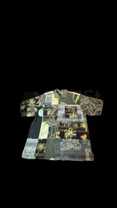 Tommy Bahama 100% Silk Shirt Mens M Patchwork Hawaiian Button Up Tropical Beach - Picture 1 of 8