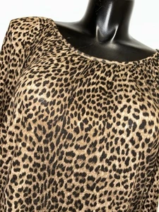 MICHAEL KORS Generous Size 18 Leopard Print 3/4 Sleeve Peasant Blouse Top - Picture 1 of 4