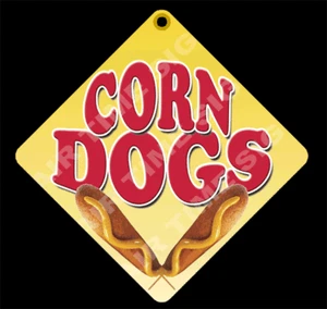 CORN DOGS 1 Diamante Concessione Insegna-Rimorchio, Supporto 12" x 12" 2 Lati - Foto 1 di 2