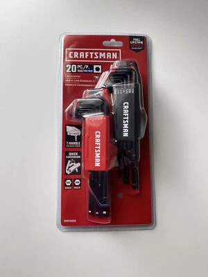 CRAFTSMAN  20-PIECE HEX KEY SET, METRIC/SAE SET T HANDLE CMHT26020 - NEW - Image 1 of 2