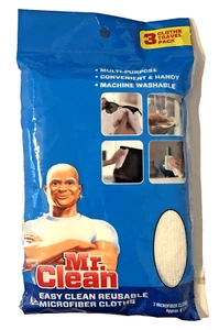 Mr. Clean Easy Clean Reusable Microfiber Cloths White 3 Count Pack Discontinued - Picture 1 of 6