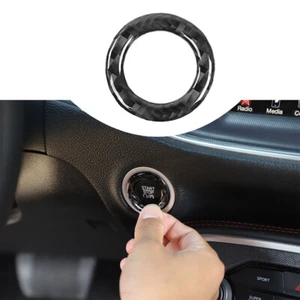 for 15+ Dodge Challenger Carbon Fiber Engine Start Push Interior Ring Cover Trim - Picture 1 of 9