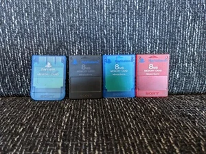 Original Playstation 2 1 Memory Card Ps2 Blau Rot Türkis Speicherkarte Sony Ps1 - Bild 1 von 17
