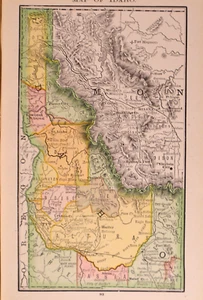 1887 Map ~ THE IDAHO TERRITORY by Rand McNally ~ (SMALL-5x8)-#14 - Picture 1 of 2