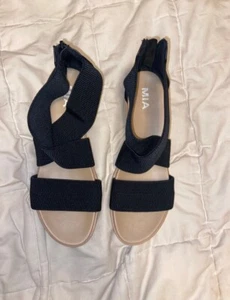 Mia Womens Chelsia Strappy Back Zip 1 1/2” Heel Height Wedges Sandal - Picture 1 of 5