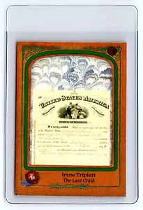 2022 HISTORIC AUTOGRAPHS IRENE TRIPLETT DID YOU KNOW GREEN FOIL 1/1 - Picture 1 of 2
