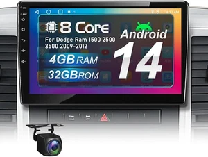 Android 14 Car Radio for Dodge Ram 1500 2500 3500 2009-2012 4+32G Wireless 2509 - Picture 1 of 7
