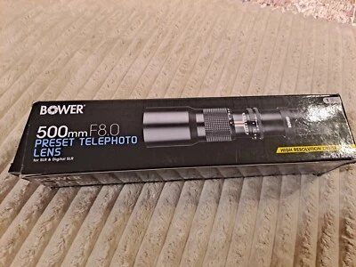 BOWER 500mm f/ 8 Lens W. Tripod Adapter, T Mount  SLY500P - Image 1 of 4