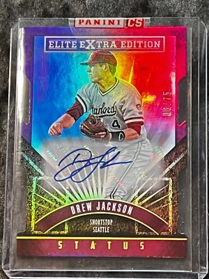 2015 Panini PURPLE ELITE EXTRA EDTION PROSPECT ROOKIE AUTO Drew Jackson 08/75 - Image 1 of 3