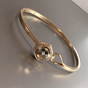 NWT ANNA BECK 18 K GOLD PLATED STERLING SILVER PYRITE HOOK CLASP BRACELET - Picture 1 of 8