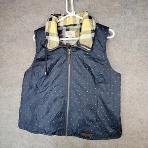 G.H. Bass Vest Womens Large Petite Blue Full Zip Lined - Picture 1 of 12