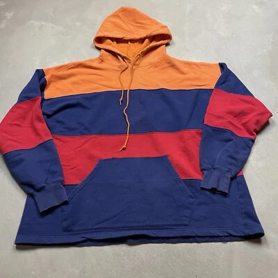 Sudadera con capucha vintage J Crew Oarsman bloques de color L años 90 a rayas Foto 1 de 4