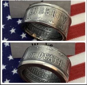 Anillo de monedas de libertad o muerte moneda de plata de 1 oz Don't Tread On Me NRA 2a Enmienda - Imagen 1 de 5