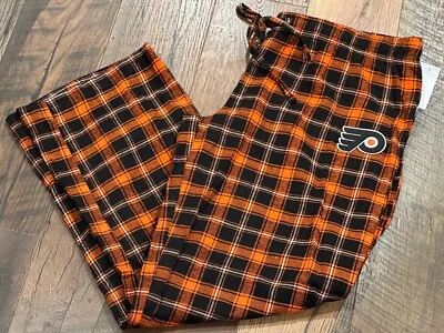 Philadelphia Flyers NHL Men's Plaid Logo Pajama Sleep Bottoms Medium - New - Image 1 of 4