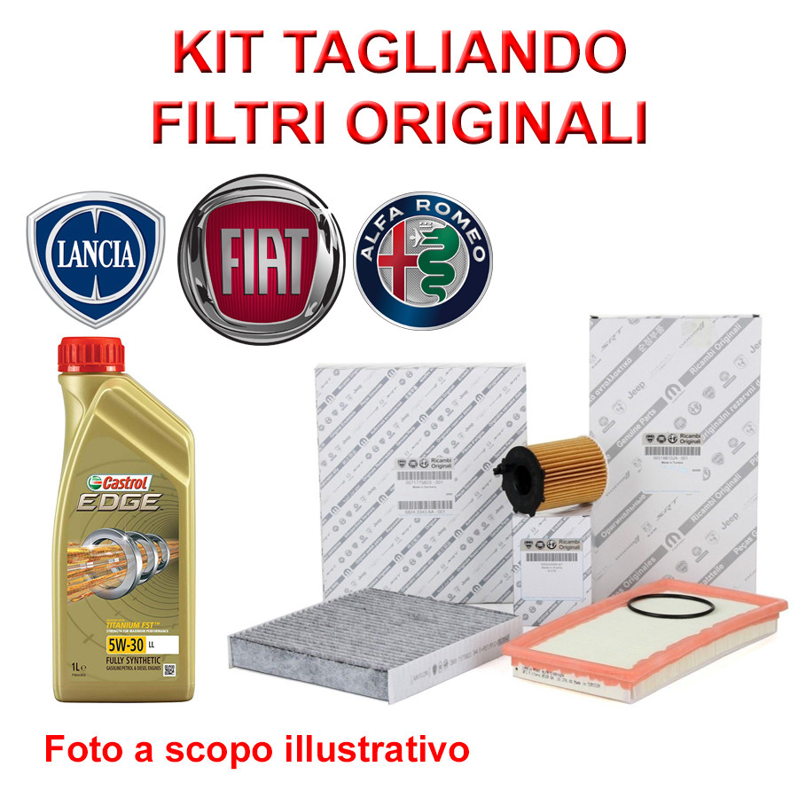 Kit Tagliando Per Fiat 500 1.2 51 Kw – 3 Litri Olio Selenia + 3 Filtri (Olio, Aria, Abitacolo) | Compatibile 2007-2024