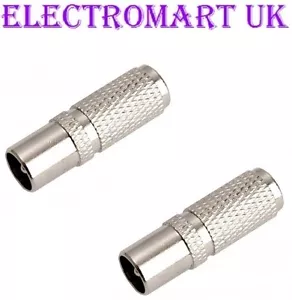 2 X EASY FIT SCREW ON TV AERIAL COAX PLUG MALE CONNECTORS RG6 CT100 WF100 ETC - Picture 1 of 1