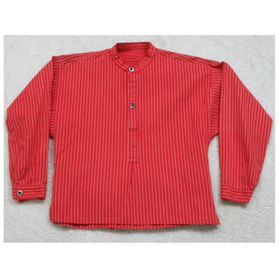 Chefs Uniform Shirt Small Red White Cook Employee Long Sleeve Kitchen Smock AA7 - Image 1 of 4