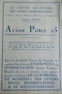 12/1925 PUB AEROPLANE HENRY POTEZ 15 PAU BORDEAUX BOURGES SAHUC ORIGINAL AD - Imagen 1 de 1