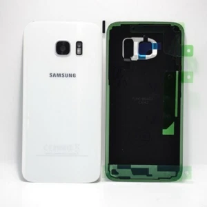 Genuine Samsung S7 (G930F) Battery Cover +Cam Lens New White GH82-11384D - Picture 1 of 1