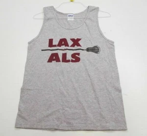 GILDAN Tee Men's Size S Cotton LACROSSE Sleeveless Gray - Picture 1 of 6