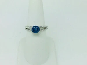 1.5 ct natural beautiful sapphire 18k white gold ring with natural diamonds - Picture 1 of 5