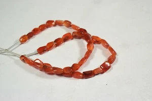 Natural Carnelian Plain Rectangle Shape Plain Gemstone Beads 6" Jewelry Making - Picture 1 of 5