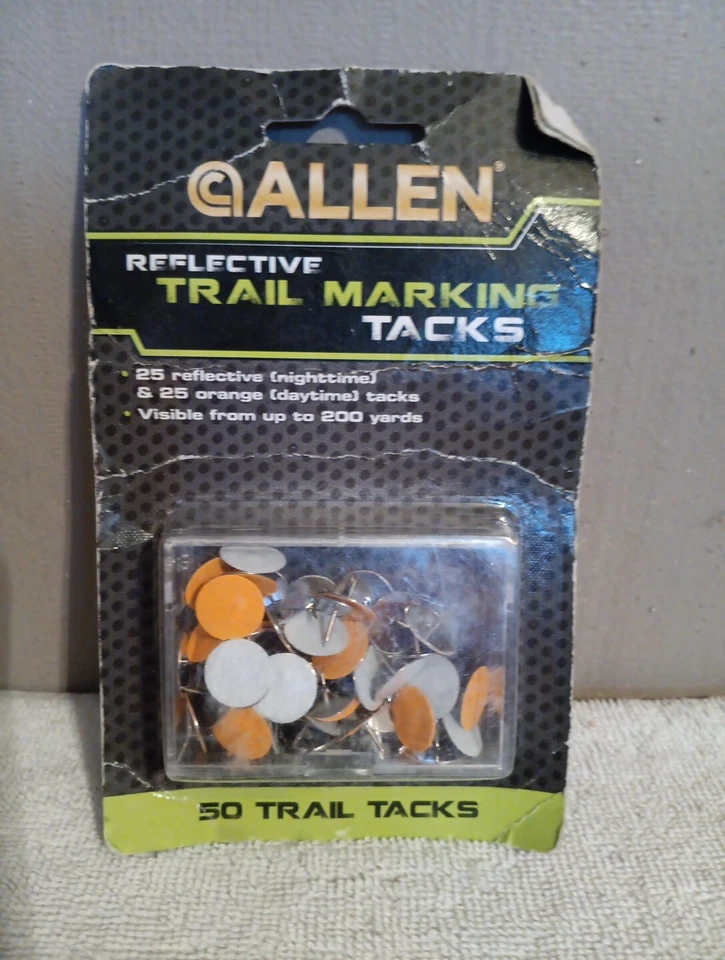 50 Allen Highly Luminous Reflective Hunting Trail Marking Tacks Visible 200 Yds. - Image 1 of 2