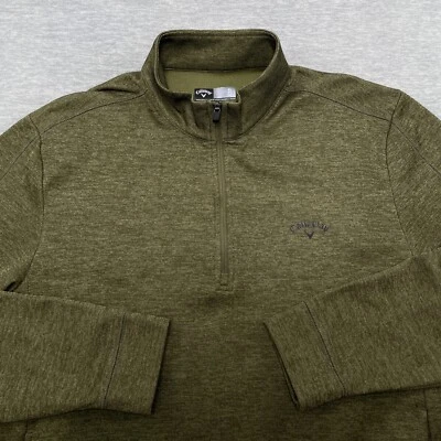 Suéter Callaway Para Hombre XL Verde Pullover 1/4 Cremallera Manga Larga Bolsillos de Golf Foto 1 de 4