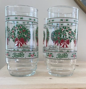 vintage 1970’s Christmas pepsi-cola drink glasses - Picture 1 of 5