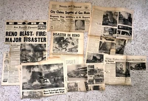 RENO NEVADA 1957 GASEXPLOSION ZEITUNGSSAMMLUNG * KATASTROPHENBERICHTERSTATTUNG IN DER INNENSTADT - Bild 1 von 5