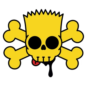 Simpsons, Bart Simpson Skull, Vinyl Die Cut Sticker - Picture 1 of 1
