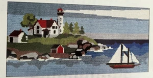 Vintage 1981 Bernat Marblehead Lighthouse Ohio grande tappeto punto croce kit scatola aperta - Foto 1 di 7
