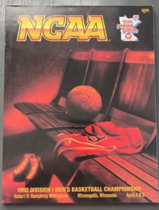 1992 NCAA FINAL FOUR TOURNAMENT BASKETBALL PROGRAM DUKE BLUE DEVILS CHAMPIONS - Picture 1 of 2