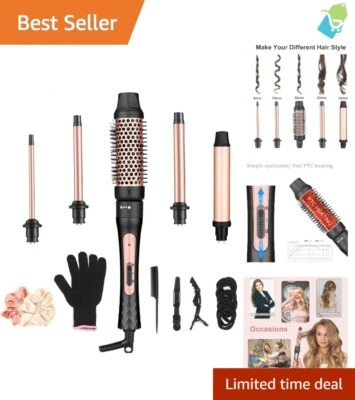 5-in-1 Ceramic Curling Wand Set for Effortless, Stunning Curls with Heat Gloves - Image 1 of 4