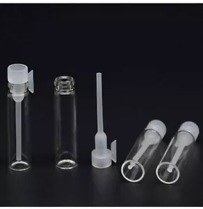 EMPTY SMALL GLASS PERFUME SAMPLE VIAL BOTTLE 1ml Vials Tubes Bottles fragrance - Picture 1 of 8