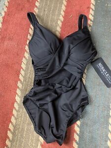 Miraclesuit Rock Solid Revele Underwire  6516619 Swimsuit 14 Black New With Tags