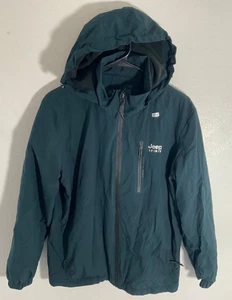 Jeep Spirit Mens Hooded Jacket L Dark Green Fleece Lined - Picture 1 of 3