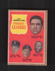 1962 Topps #59 1961 Liga Americana Ponches Líderes - Imagen 1 de 2