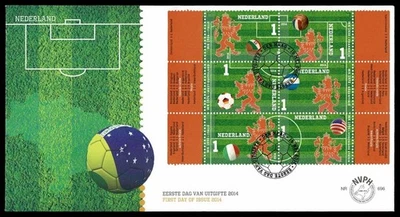 SG05D NETHERLANDS 2014 Two FDC's Netherlands at the world championships soccer - Image 1 of 2