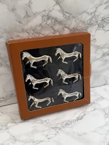 Vintage SILEA Silver Horse Cutlery Rest Utensil Rest Set of 6 French Vintage - Picture 1 of 9