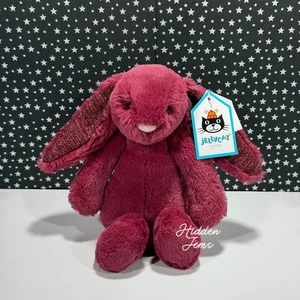 AUTHENTIC❣️Jellycat SMALL BASHFUL SPARKLY CASSIS BUNNY - Soft Plush Toy NWT - Picture 1 of 5