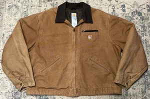 Vintage Carhartt Detroit Jacke Decke gefüttert Herren Größe 2XL XXL J97 BRN Braun - Bild 1 von 10
