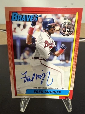 2025 Topps 1990 Autógrafos Fred McGriff Raro En Tarjeta Automático SP Atlanta Braves!!! Foto 1 de 2