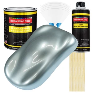 Restoration Shop Silver Blue Metallic Acrylic Enamel Gallon Kit, Auto Paint - Picture 1 of 5
