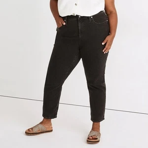 Madewell Perfect Vintage Jean Black Wash Mom Jeans Tapered Legs High Rise 24W - Picture 1 of 9