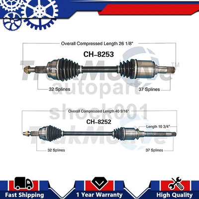 2 Front TrakMotive CV Axle Joint Shaft For Dodge Durango 2019 2018 2017 2016 - Image 1 of 3