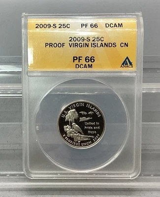 2009 S Virgin Islands Proof Quarter - ANACS - PF 66 DCAM - Image 1 of 4